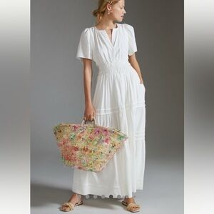 Anthropologie Somerset Linen Maxi Dress